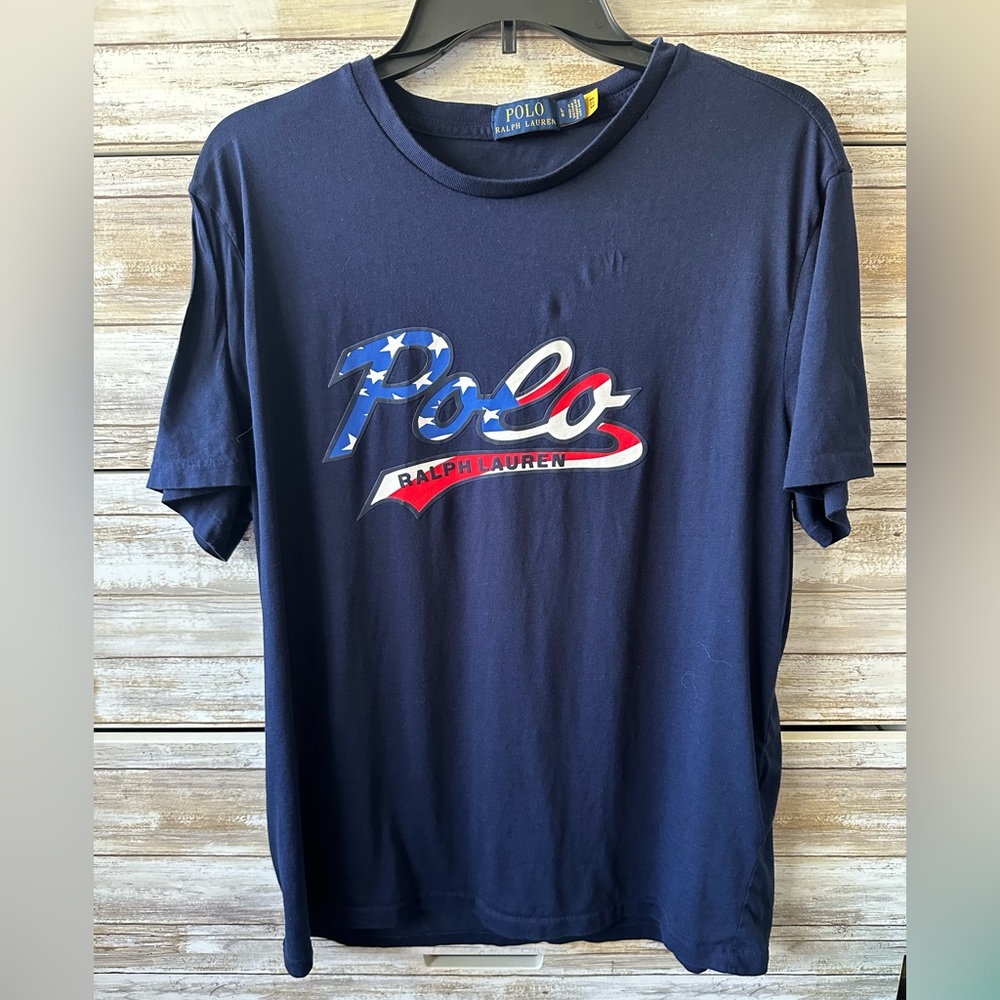 🇺🇸👕 Polo Ralph Lauren Graphic T-Shirt Navy Patriotic Logo Size Large